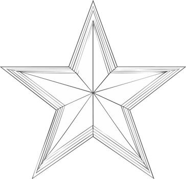 Line Art Star Shape with Multiple Border Layers in Modern Geometric Style for Designs and Patterns Decoration vector
