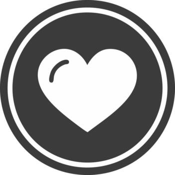 Heart Symbol inside a Circle Icon a Simple, Geometric Design Representing Love and Affection in a Modern Aesthetic vector