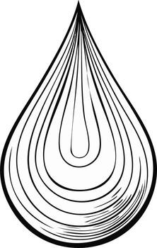 Stylized teardrop icon with flowing concentric lines graphic illustration vector