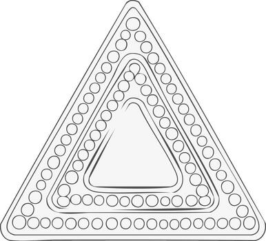 Line art geometric triangle design with concentric circles forming a decorative abstract pattern vector