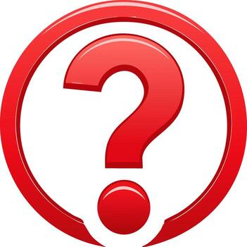 Glossy red question mark icon in a circle a 3D help and support symbol vector