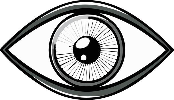 Stylized Eye with Radial Pattern and Dark Outline vector