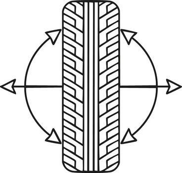 Tire Rotation Diagram with Arrows Representing Vehicle Maintenance and Automotive Service Guidelines in Black and White vector