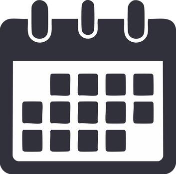 Monthly Calendar Icon with Grid of Dates Schedule Organizer for Events and Deadlines vector