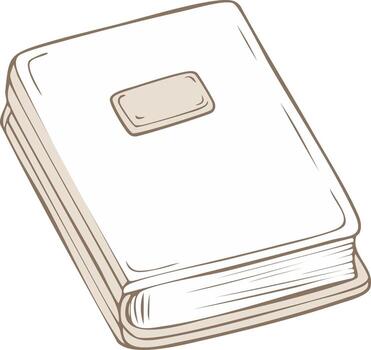 bosquejo estilo blanco libro o diario con redondeado bordes para escritura y Nota tomando vector