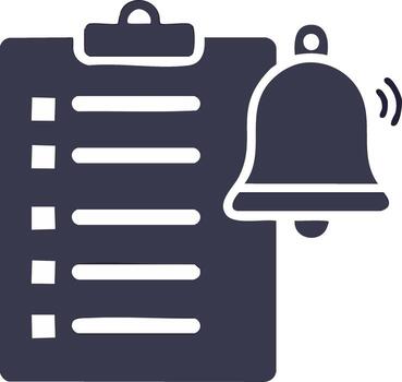 Notification bell ringing near checklist board reminder tasks and tasks vector