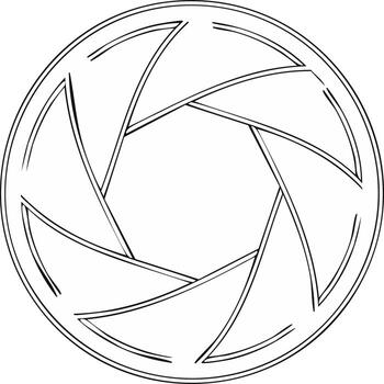 cámara abertura contorno forma con circular diafragma cuchillas resumen diseño vector