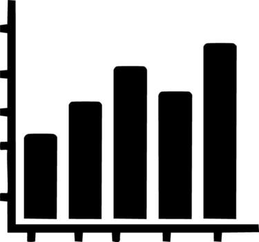 sencillo negro bar gráfico gráfico demostración creciente datos tendencias vector