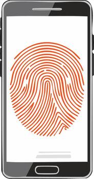 Smartphone Security Fingerprint Scan Access Identity Authentication Technology vector