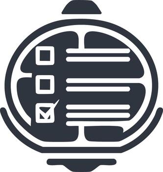Checklist icon symbol with tasks completed and pending within a circular frame vector