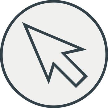 flecha puntero icono en circulo diseño para navegación o usuario interfaz elemento vector