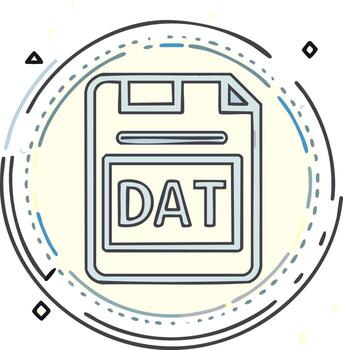 digital datos archivo icono con dat etiqueta dentro un decorativo circulo vector