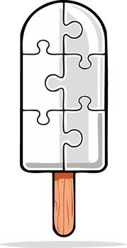 Popsicle Made of Puzzle Pieces Conceptual Thinking and Solution Metaphor vector
