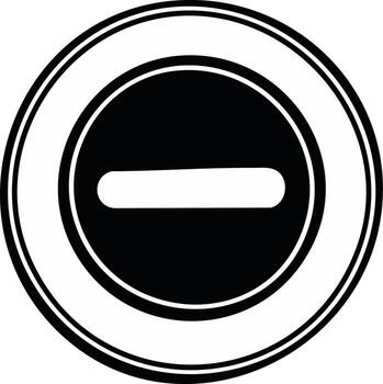 Bold Geometric Negative Symbol Encased in a Sleek Double Circle Design Modern Style vector