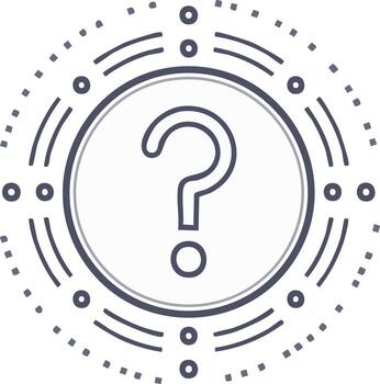 Abstract Circular Design with Question Mark Symbol for Inquiry and Uncertainty vector