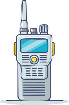 Handheld radio communication device simple graphic style for digital media vector