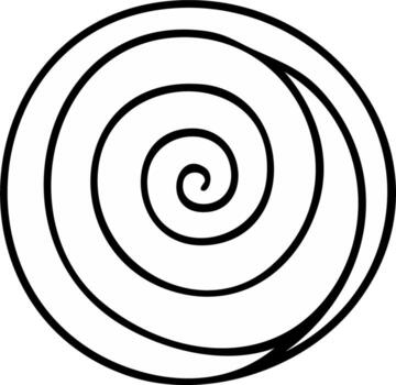 Concentric black spiral lines forming a circular shape minimalist abstract modern graphic design element vector