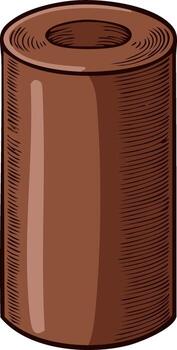Brown Cylinder with Hole Patterned Surface Single Object Simple Design Graphic Element Engineering Part vector