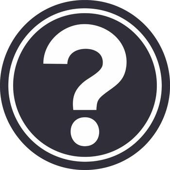 Question Mark Symbol Inside Dark Circular Shape Sign Enclosed by a Light Line vector