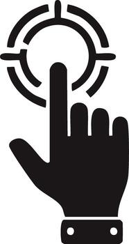 Hand Pushing Target Button Concept Illustration of Goal Targeting Button Press with Hand vector