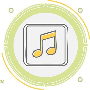 Music note icon in square on abstract background, illustration vector