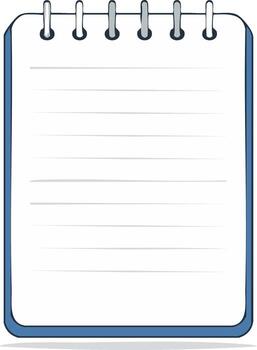 Open Spiral Bound Notebook with Lined Blank Pages for Notes and Reminders Cartoon Style vector