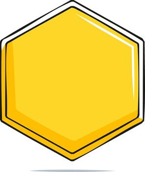 amarillo hexágono forma mano dibujado estilo para panal marco gráfico diseño vector