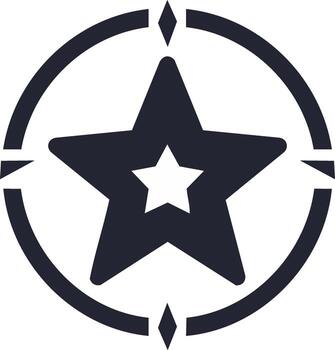 negrita cinco punto estrella dentro un circular navegación elemento moderno minimalista símbolo icono vector