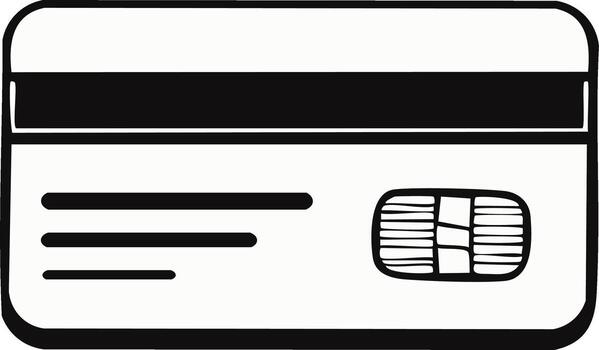 Minimalist Illustration of Credit Card with Chip, Secure Payment Design Element vector