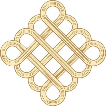 Intertwined Beige Celtic Knot Design with Looping Elements Isolated vector