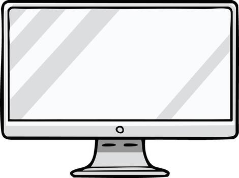 Modern Computer Monitor with a Clean Display and Stand vector