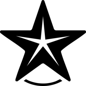 negro estrella diseño con blanco cinco puntiagudo estrella en el centrar y arco fondo forma vector