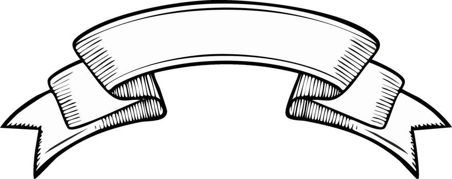 Vintage banner ribbon illustration with empty space for text or message vector