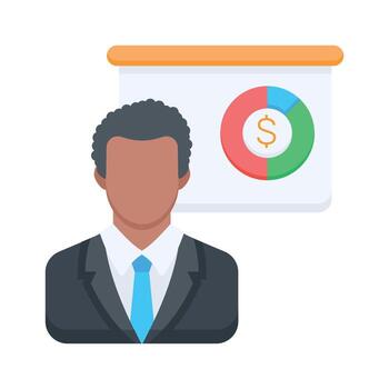 empresario presentación un financiero gráfico demostración Progreso y crecimiento métrica vector