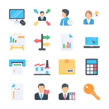 Take a look at this amazing flat style icon of business icons in modern style vector