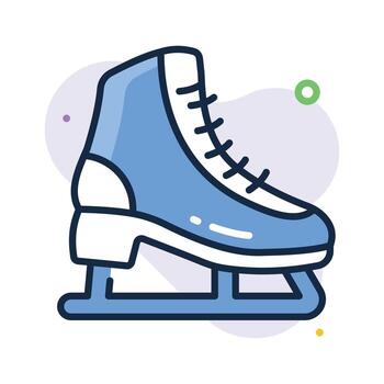 An editable flat outline icon of ice skating shoes, ready to use vector