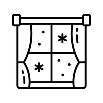 Well designed line icon of winter window, ready to use . vector