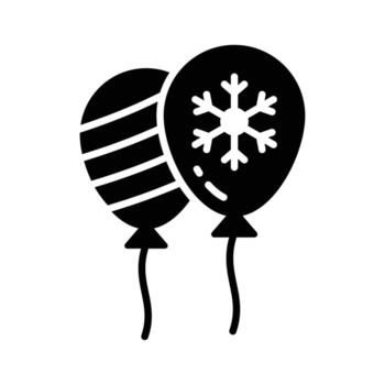 Ready to use glyph style icon showing balloon bunch, vector