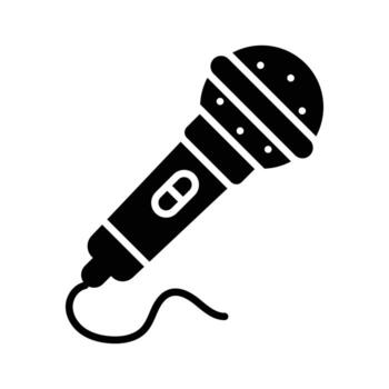 Microphone design isolated on white background, ready to use icon, vector