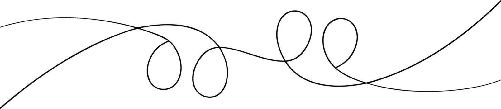 negro resumen curvo líneas formando bucles en blanco antecedentes vector