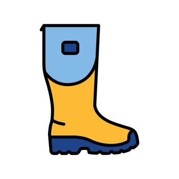 rubber boot color line icon. isolated element vector