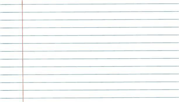 Paper line notebook, page, empty sheet blank. Line grid copybook, notepaper. Letter, worksheet exercise book and back to school vector