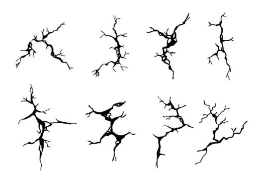 Crack concrete wall texture, floor ground broken effect. Horizontal breaks on land surface. Dry soil. Damaged by earthquake fissure and fracture. vector