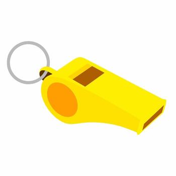 sports whistle with string on a white background. Suitable for a logo or symbol for a sporting event. vector