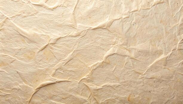 Crumpled beige paper reveals its organic texture, creating an aged parchment effect ideal for creative backgrounds and graphic designs. photo