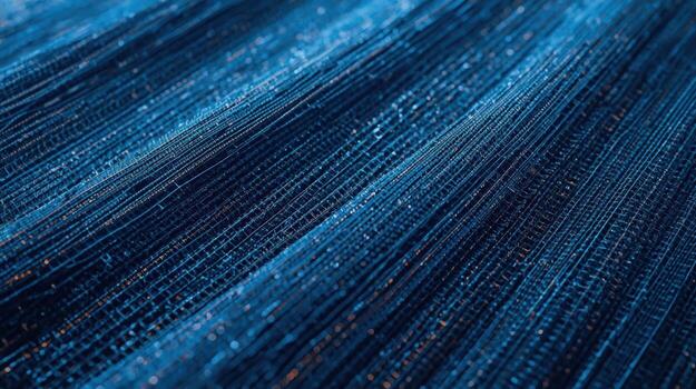 Abstract blue textured background showcasing interlaced fibers creating a modern flowing design with subtle light reflecting across the surface. photo