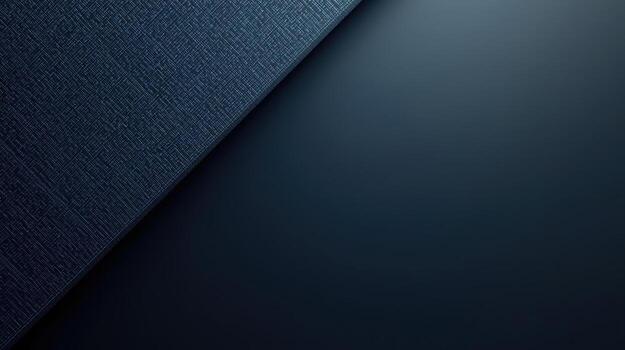 Dark blue textured surface contrasts smoothly with a dark gradient background creating a sophisticated and modern abstract design element. photo