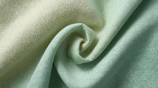 A soft, textured fabric with gentle ombre effect in shades of light green and beige creates an elegant and calming abstract composition. photo