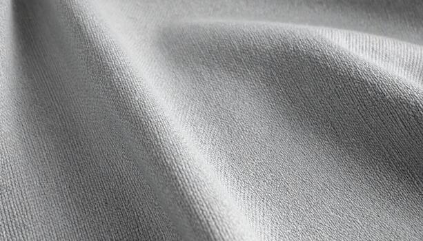 The soft, flowing folds of the luxurious, silver-grey velvet create a visually pleasing texture, perfect for adding a touch of elegance. photo