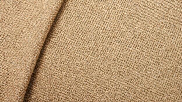 Close up of tightly woven brown fabric with a subtle textured pattern shows intricate fiber details, ideal for background or design element. photo